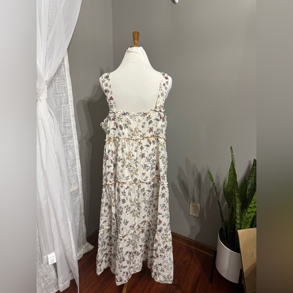 Max Studio Floral Dress 100% Cotton Size L - Picture 2 of 2